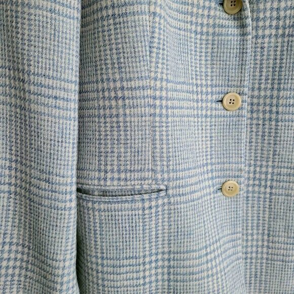 RALPH LAUREN ~ Plus Size Vintage Blue Plaid Blazer – 16W Excellent - Picture 7 of 13